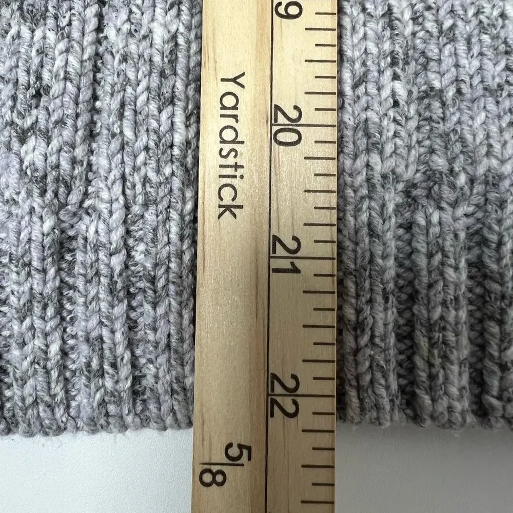 Marks & Spencer Vintage Knit Cotton Sweater 4 buttons Gray Mock Neck Size L